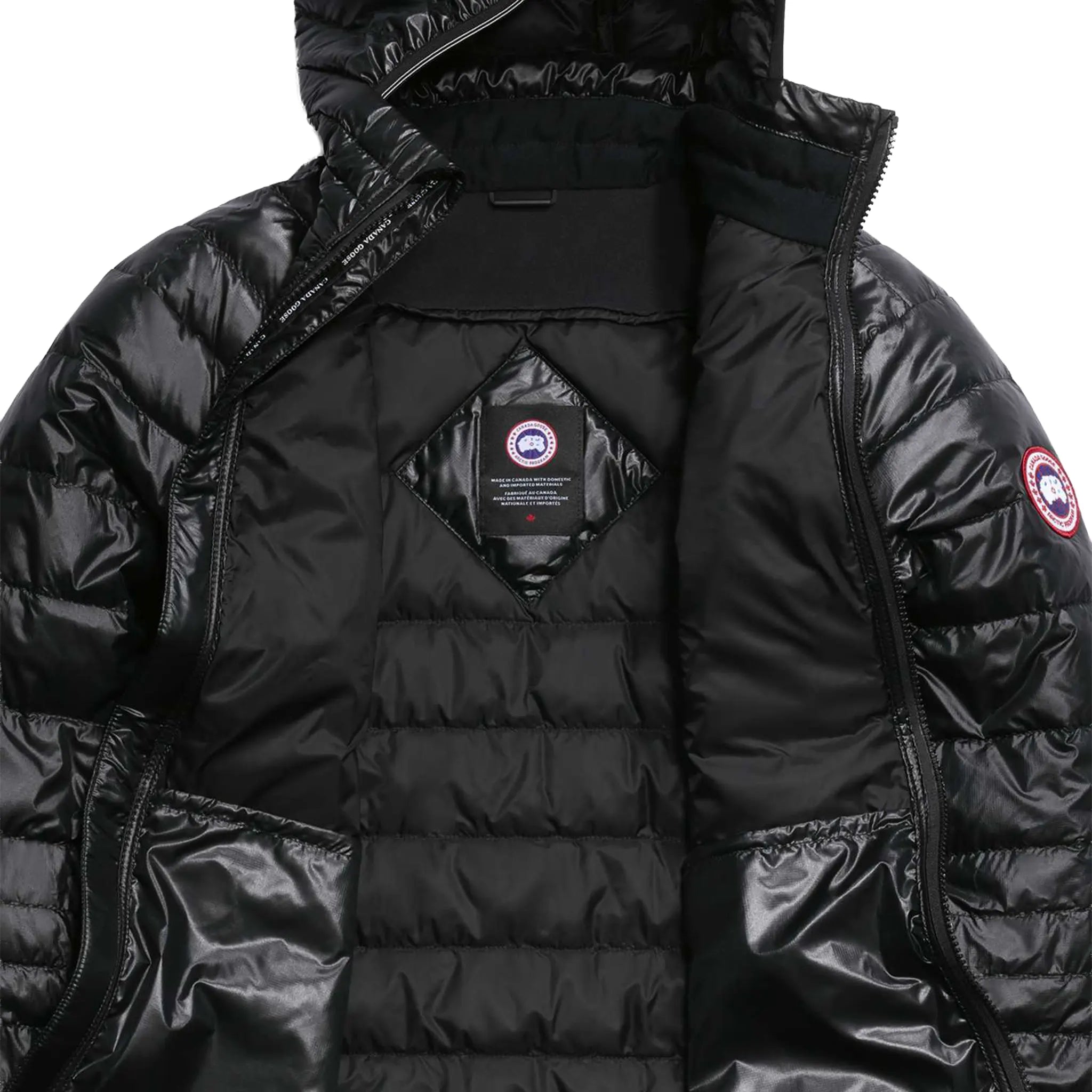 Detailed Inside View of Canada Goose Hybridge Light Black Jacket 2719M